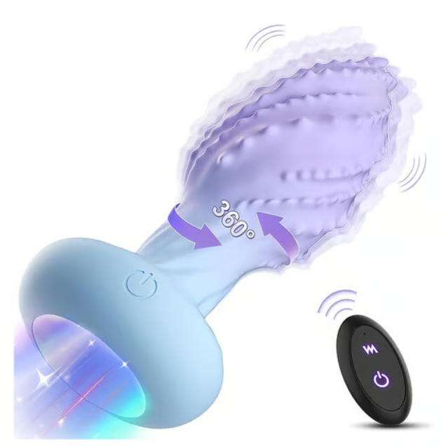 Little Monster 360° Rotating Anal Vibrator 10 Vibration Frequencies 7-Color LED Light