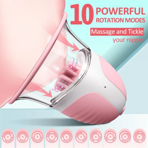 Hellofuntoys™ 10 Vibration 360 Rotation Stimulating Nipple Suction Cup Clitoral Stimulator