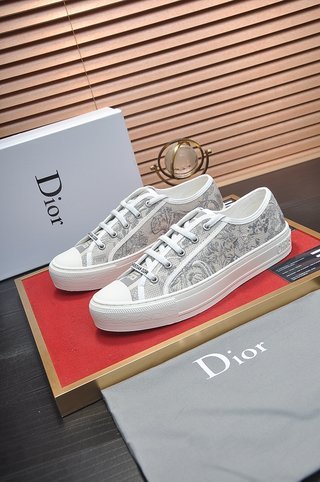 DIOR Walk'n'Dior Platform Shoes Low-Top Stylish Skateboarding Shoes Women's Gray