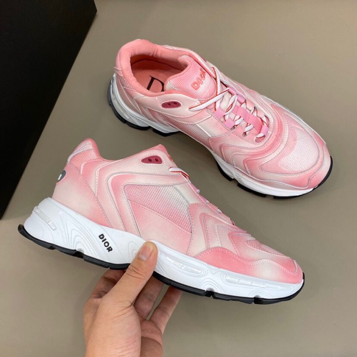 DIOR CD1 Leather Low top Casual Shoes Women's Gradient Pink