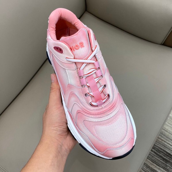 DIOR CD1 Leather Low top Casual Shoes Women's Gradient Pink