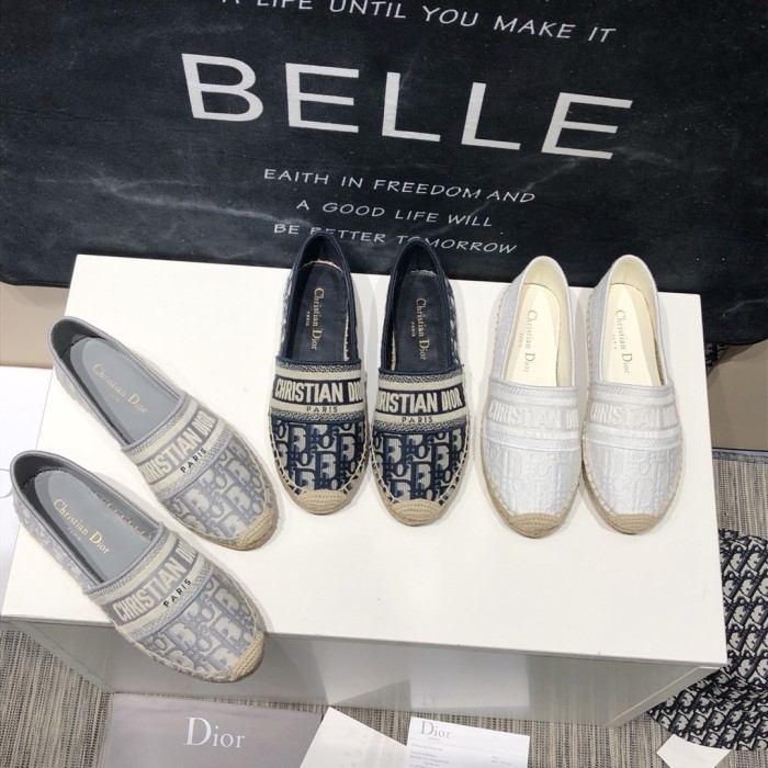 DIOR Granville Espadrilles Women's Gray Blue