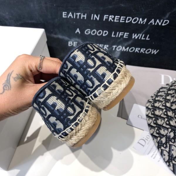 DIOR Granville Espadrilles Women's Gray Blue