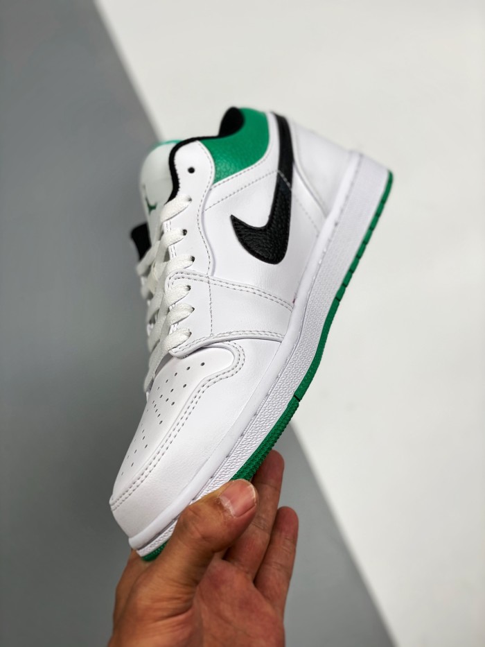 Jordan 1 Low White Lucky Green Black