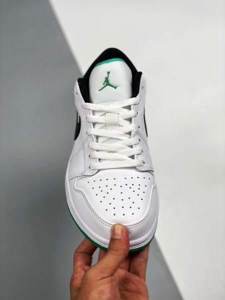Jordan 1 Low White Lucky Green Black
