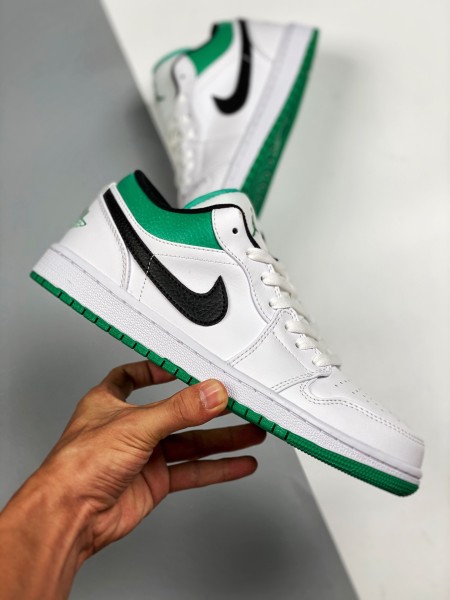 Jordan 1 Low White Lucky Green Black