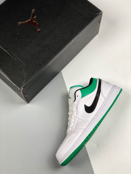 Jordan 1 Low White Lucky Green Black