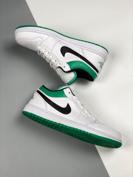 Jordan 1 Low White Lucky Green Black