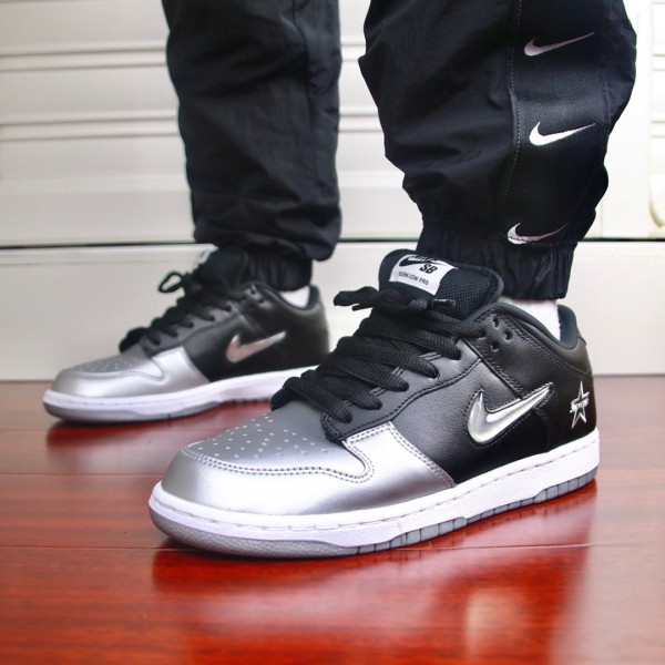Nike Dunk SB Low Supreme Jewel Swoosh Silver