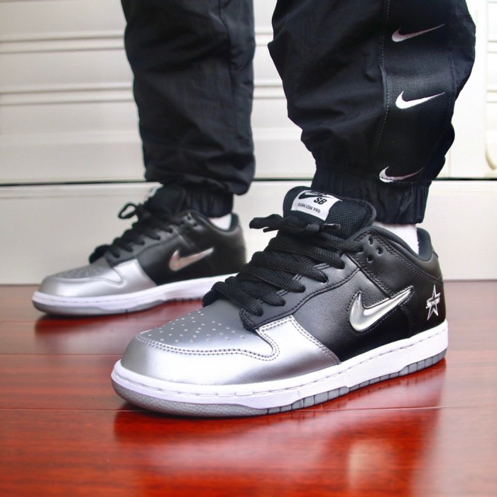 Nike Dunk SB Low Supreme Jewel Swoosh Silver