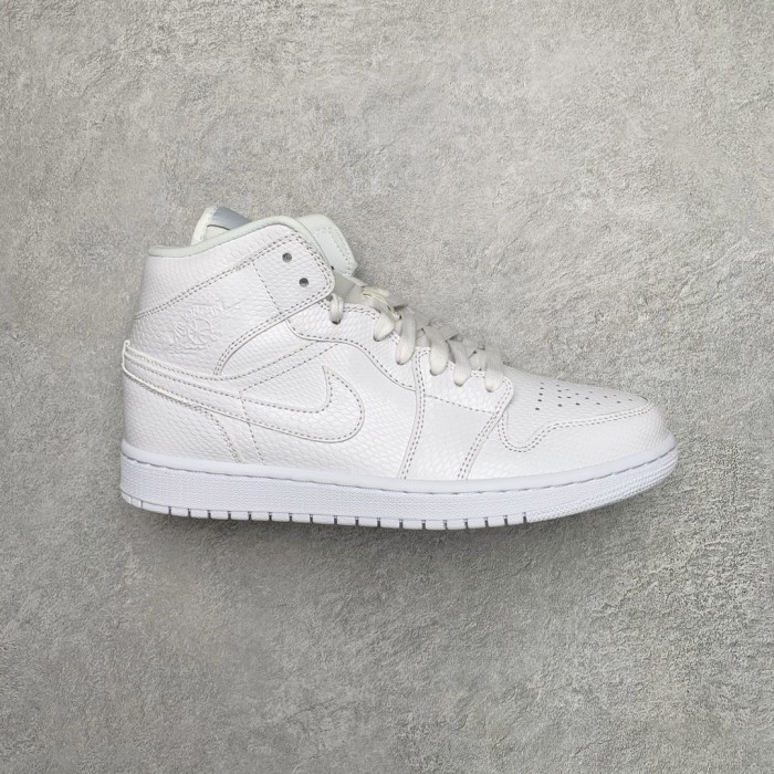 Jordan 1 Mid Triple White