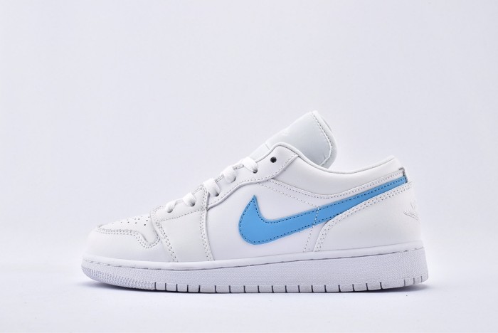 Jordan 1 Low White Multi-Color Swoosh