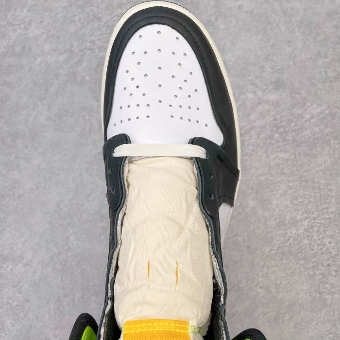 Jordan 1 Retro High White Black Volt University Gold