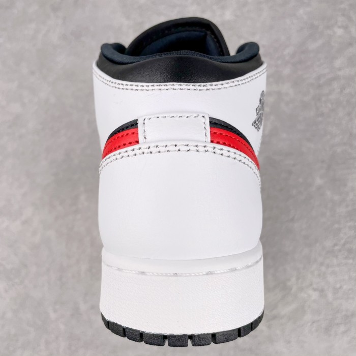 Jordan 1 Mid White Black Chile Red (GS)