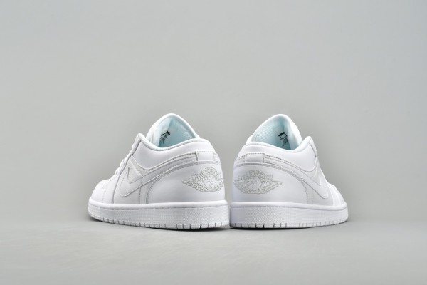 Jordan 1 Low Triple White Tumbled Leather