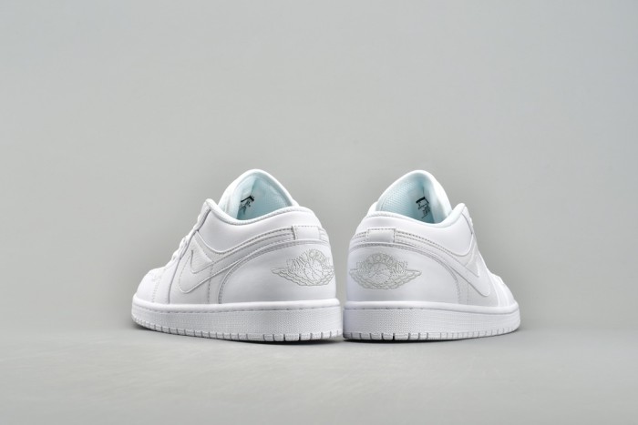 Jordan 1 Low Triple White Tumbled Leather