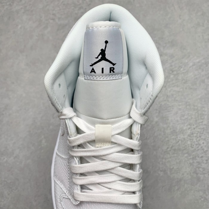 Jordan 1 Mid Triple White