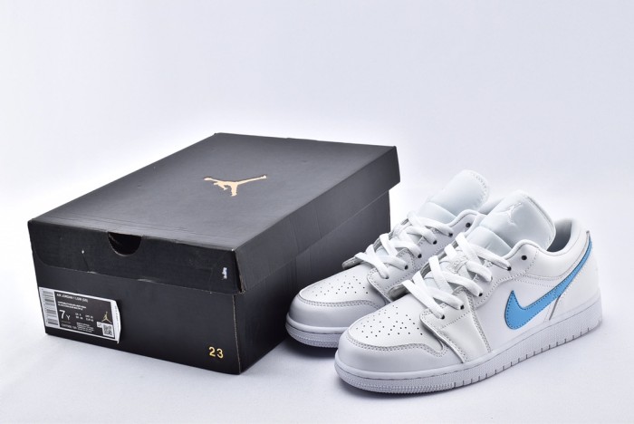 Jordan 1 Low White Multi-Color Swoosh