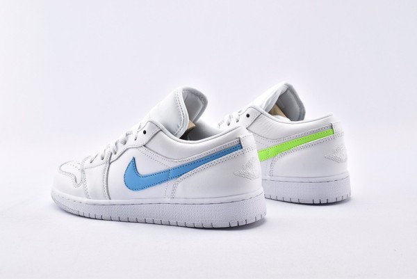 Jordan 1 Low White Multi-Color Swoosh