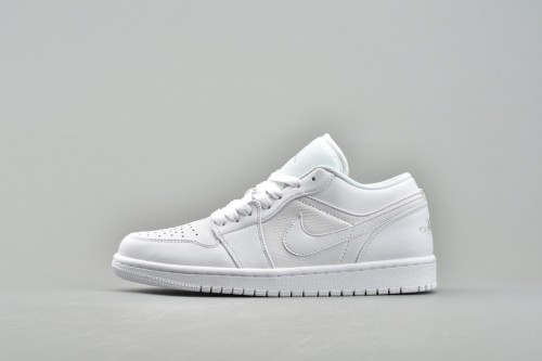 Jordan 1 Low Triple White Tumbled Leather