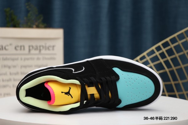 Jordan 1 Low Black Aurora Green Laser Orange