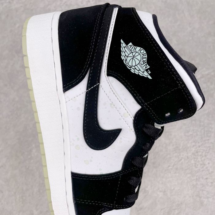 Jordan 1 Mid White Black Teal Tint