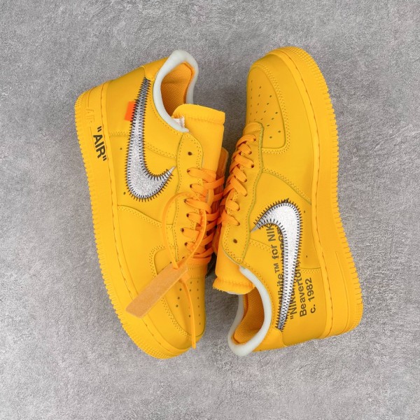 Nike Air Force 1 Low OFF-WHITE University Gold Metallic Silver