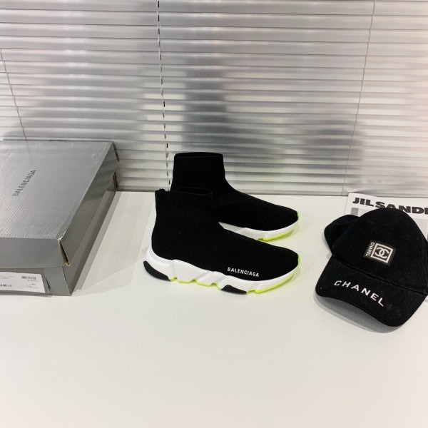Balenciaga Speed Trainer Black White Neon 2019