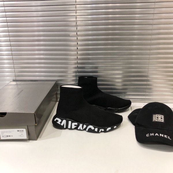 Balenciaga Speed Graffiti Trainers Black