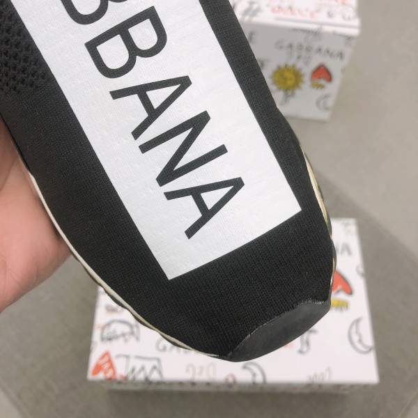 Dolce & Gabbana Sorrento Logo Slip On Black Grey White