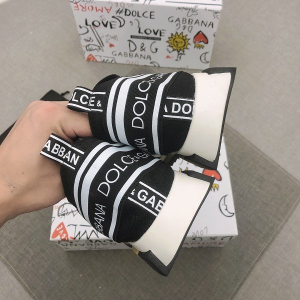 Dolce & Gabbana Sorrento Logo Slip On Black Grey White