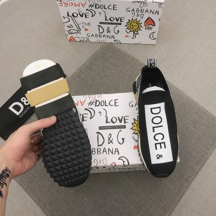 Dolce & Gabbana Sorrento Logo Slip On Black Grey White