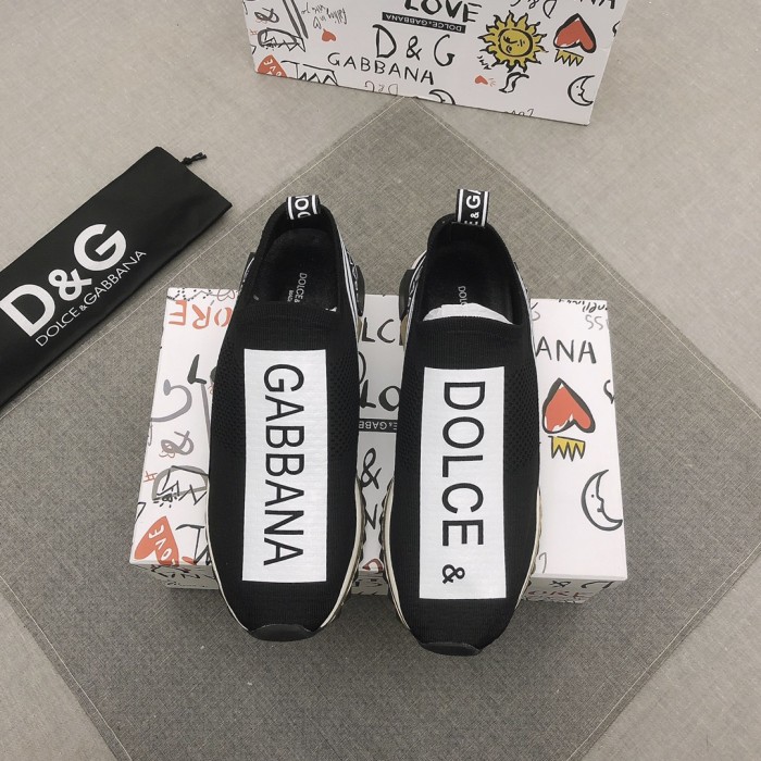 Dolce & Gabbana Sorrento Logo Slip On Black Grey White