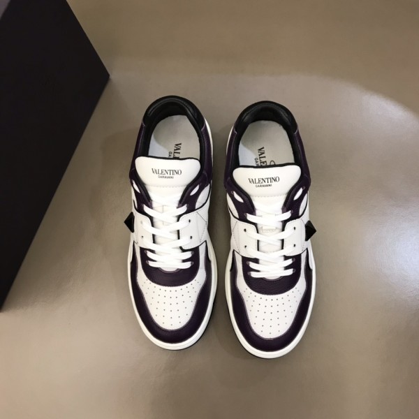 Valentino One Stud Low-Top White Purple Black