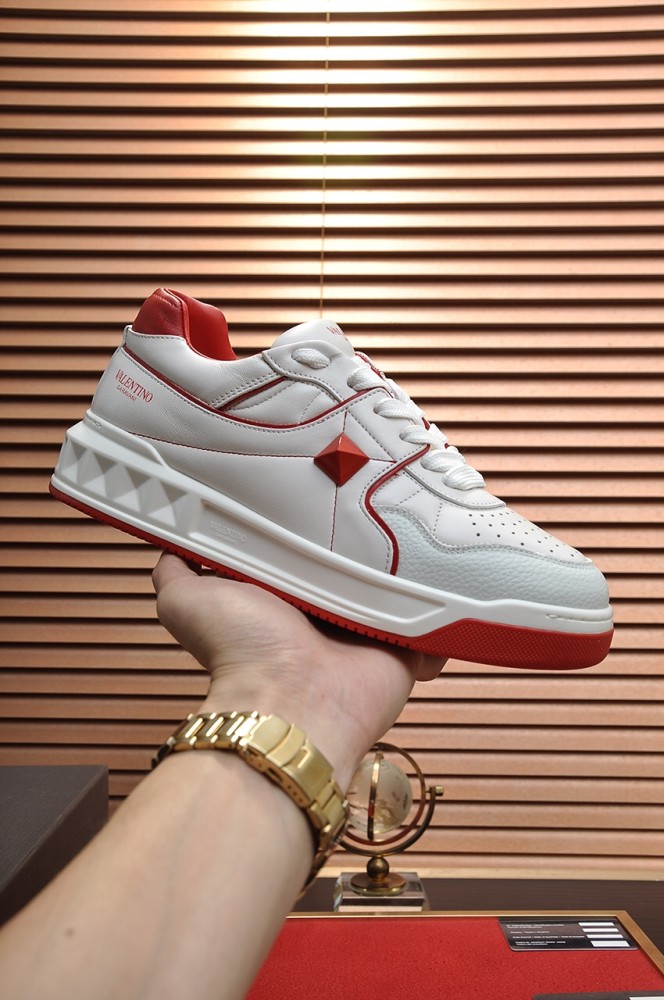 Valentino One Stud Low 'White Red'