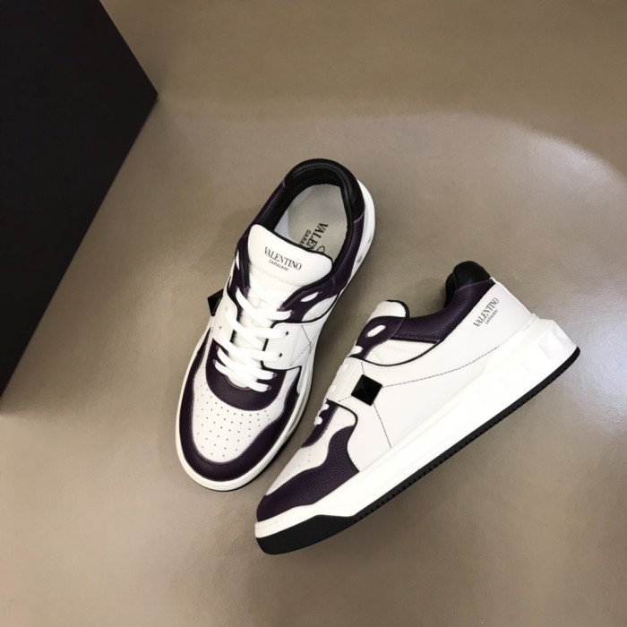 Valentino One Stud Low-Top White Purple Black