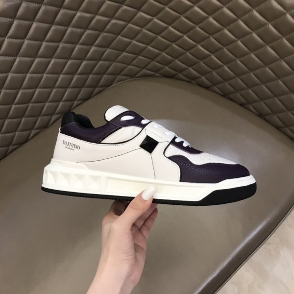 Valentino One Stud Low-Top White Purple Black