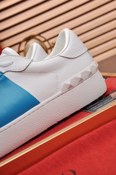 Valentino Open Low Top Stylish Skateboarding Shoes Men's White Blue