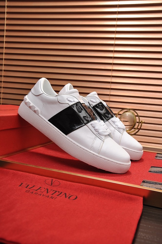 Valentino Open Skateboard Shoes Men Low-Top White/Black RY2S0830TCQA01