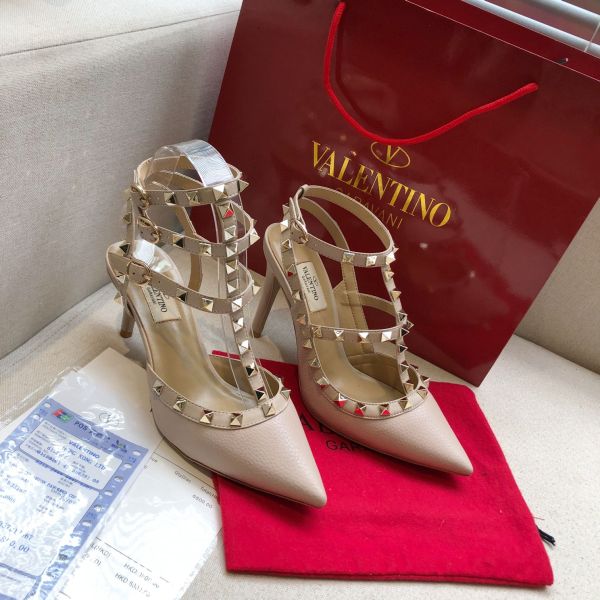 Valentino Slim Heel High Heels Women's Rose Gold