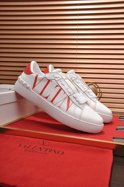Valentino Open VLTN Low Top Skateboard Shoes Women's White Red