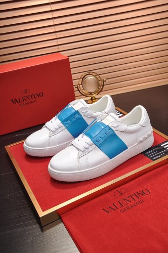 Valentino Open Low Top Stylish Skateboarding Shoes Men's White Blue
