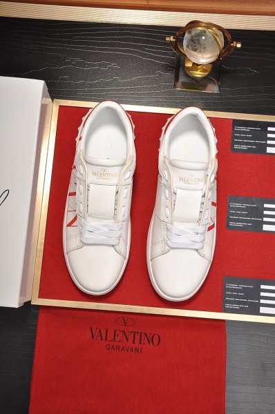 Valentino Open VLTN Low Top Skateboard Shoes Women's White Red