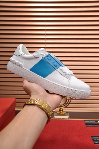 Valentino Open Low Top Stylish Skateboarding Shoes Men's White Blue