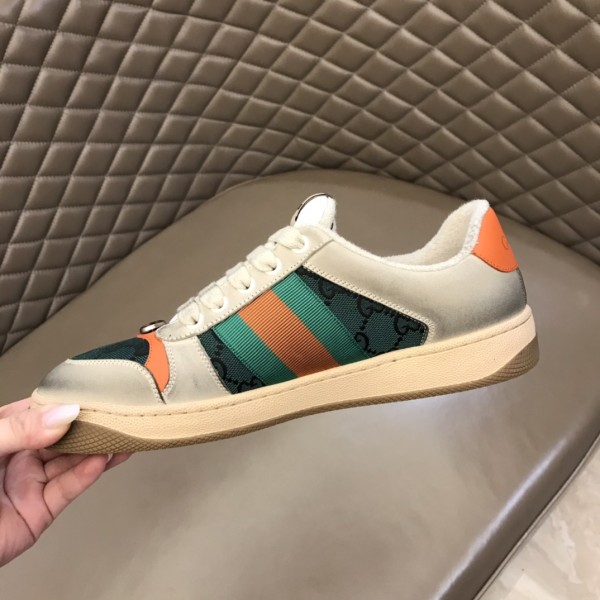 GUCCI Screener Distressed Shoes Stylish Skateboarding Shoes Traffic Lights