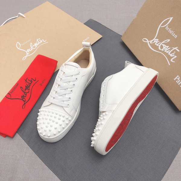 Christian Louboutin Louis Junior Spikes White