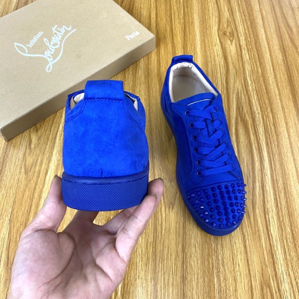 Christian Louboutin CL Low Top Stylish Skateboarding Shoes Blue