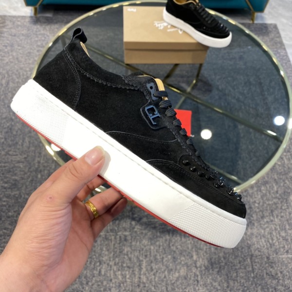 Christian Louboutin Studded Toe Low-top Suede Trainers