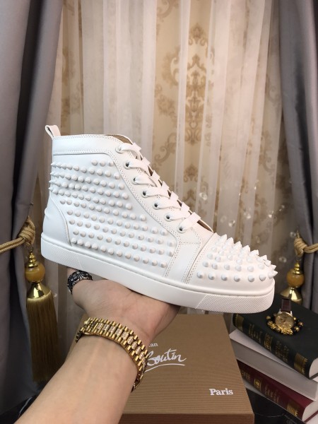 Christian Louboutin Spikes High White