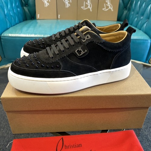 Christian Louboutin Studded Toe Low-top Suede Trainers